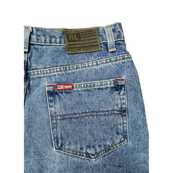 Vtg Ralph Lauren Polo Jeans Denim Skirt Womens 6 Knee Length Front Slit - Picture 3 of 6